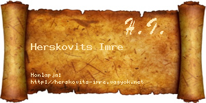 Herskovits Imre névjegykártya